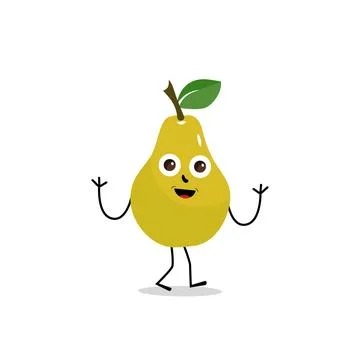 Pear fruit cartoon Stock Illustration