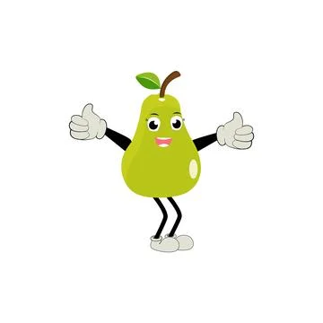 Pear fruit cartoon Stock Illustration