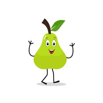 Pear fruit cartoon Stock Illustration