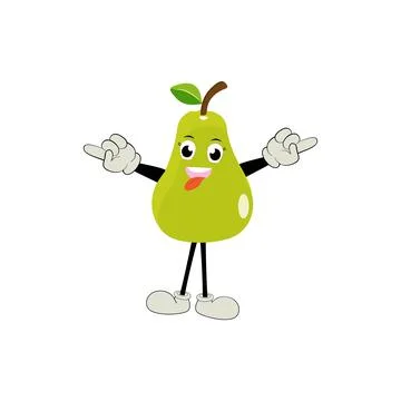 Pear fruit cartoon Stock Illustration
