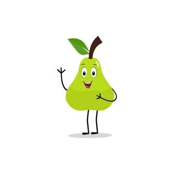 Pear fruit cartoon Stock Illustration