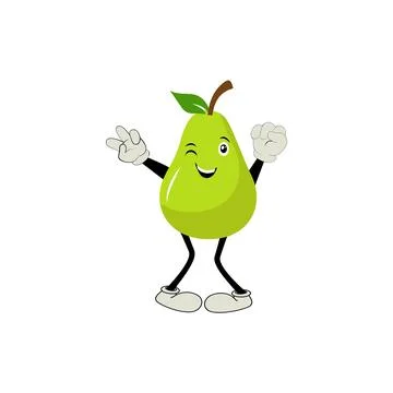 Pear fruit cartoon Stock Illustration