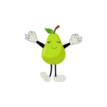 Pear fruit cartoon Stock Illustration