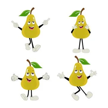 Pear fruit cartoon Stock Illustration