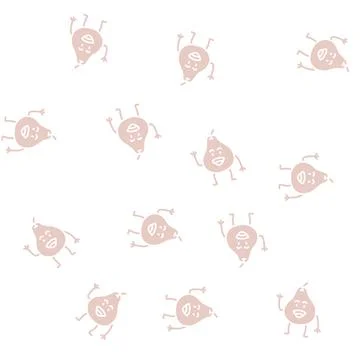 Pear fruit character glyph seamless pattern 库存插图