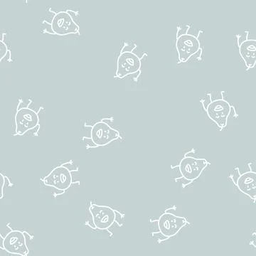 Pear fruit character line seamless pattern Stockillustratie