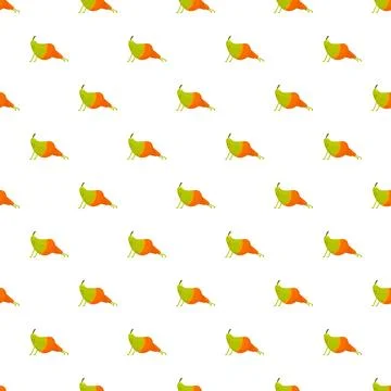Pear fruit doing yoga exercise seamless pattern Stock Illustration