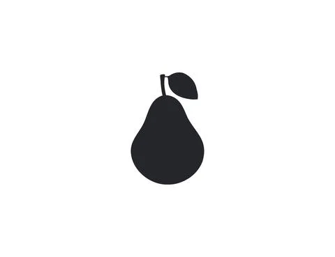 Pear, fruit icon. Vector illustration. Flat design. Stock Illustration