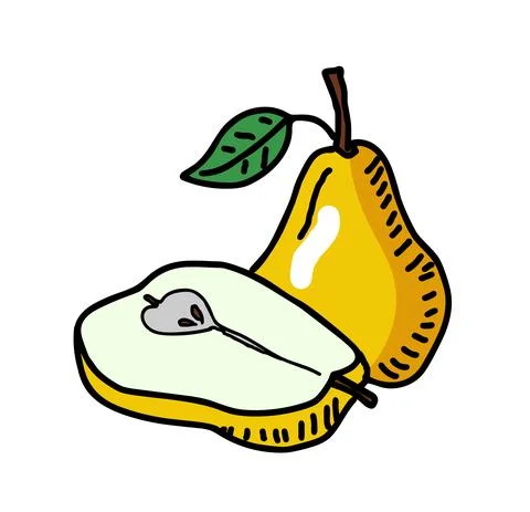 Pear fruit isolated Stock Illustration