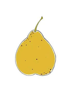 Pear fruit isolated on a white background. Illustrazione stock