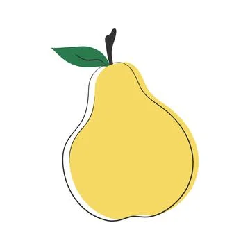 Pear fruit isolated on white background. Cartoon fruit. Vector illustration Stock Illustration