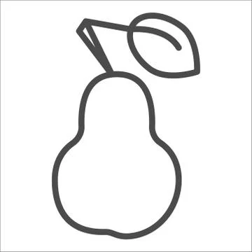 Pear Fruit Minimal Flat Line Outline Stroke Icon Pictogram Symbol Stock Illustration