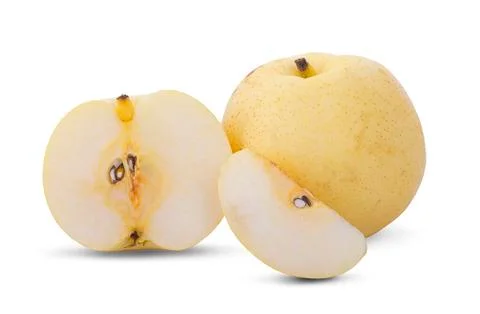 Pear fruit over white background. Stock Photos