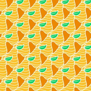 Pear fruit seamless background print. repeat pattern background design Stock Illustration
