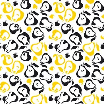 Pear fruit seamless pattern for fabric, background, wrapping paper. repeatabl Stock Illustration