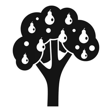 Pear fruit tree icon simple vector. Garden plant Stock Illustration