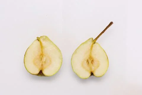 Pear fruit on a white background. Stock Photos