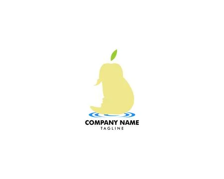 Pear Fruit with Woman Face Vector Logo Template Design Stock Illustration