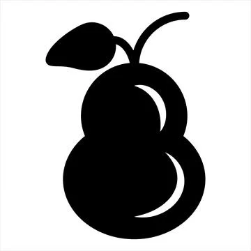 Pear glyph icon vector illustration isolated on white background Stock Illustration