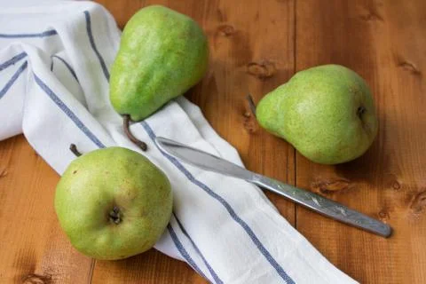 Pear on the green background Stock Photos