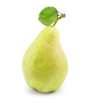 Pear with green leaf Stock Photos