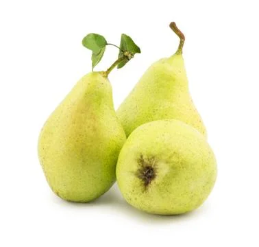 Pear with green leaf Stock Photos
