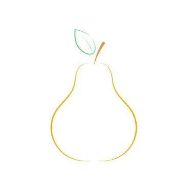 Pear with green leaf on a white background. Stock Illustration