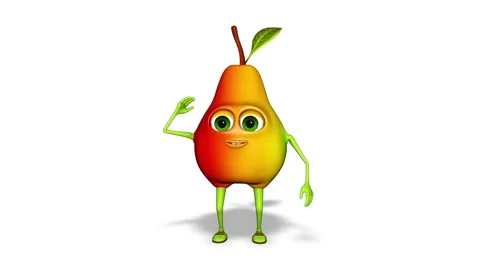 Pear Hello Looped on White Background 스톡 동영상 155233433