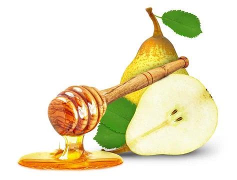 Pear with honey Stock Photos