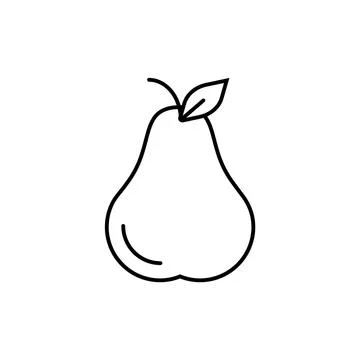 Pear icon element of fruit icon for mobile concept and web apps. Thin line pe Illustrazione stock