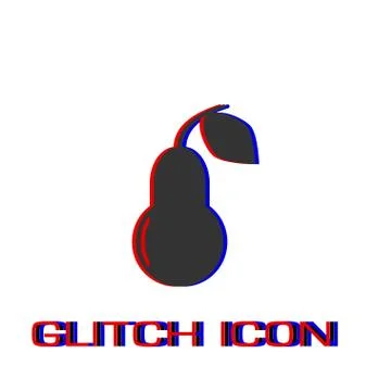 Pear icon flat. Stock Illustration