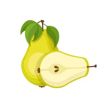 Pear icon in flat style. Fresh fruit vector illustration on isolated backgr.. Stock Illustration