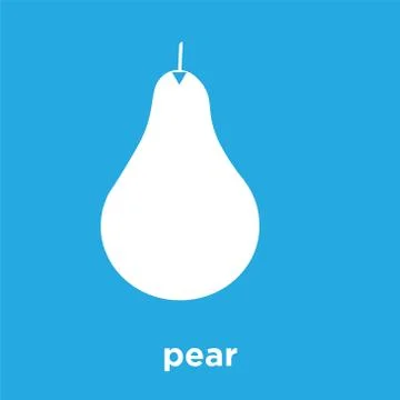 Pear icon isolated on blue background Illustrazione stock