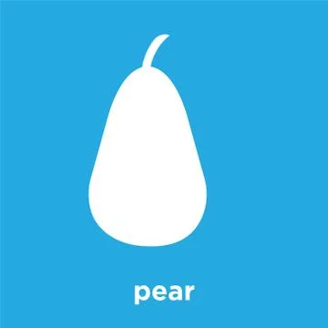 Pear icon isolated on blue background Stock Illustration
