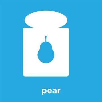 Pear icon isolated on blue background Stock Illustration