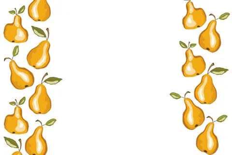 Pear icon set solated on white background. Frame with natural delicious fresh Stock-Illustration