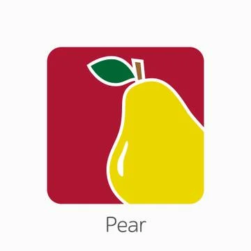 Pear icon simple flat vector illustration. Fresh pear sign Stock Illustration