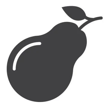 Pear icon vector, filled flat sign Stock Illustration