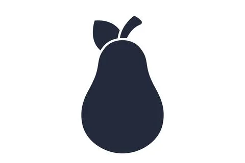 Pear icon. Vector illustration. Flat style element. Stock Illustration