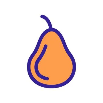 Pear icon vector. Isolated contour symbol illustration 스톡 일러스트