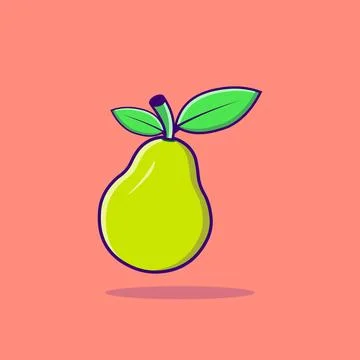 Pear Illustration Icon Fruit Object clipart Pear cartoon Stock Illustration
