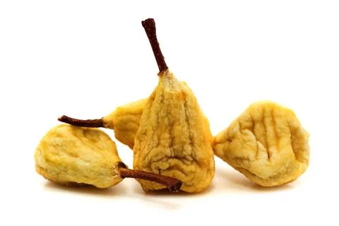 Pear isolate. Pear and dried or withered on a white background. Fruit Stock Photos