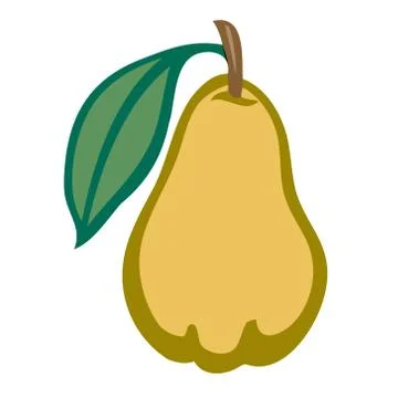 Pear. Isolated object. Flat vector image. Illustrazione stock