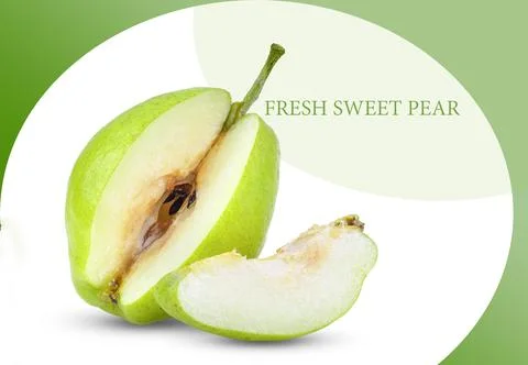 Pear isolated on pattern colour Stock Photos