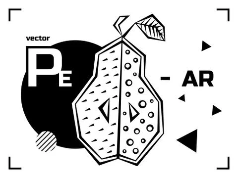 Pear isolated vector. Abstract pear isolated vector illustration for label Stock Illustration