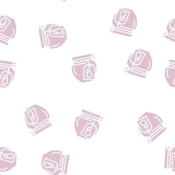 Pear jam glyph vector seamless pattern Stock Illustration