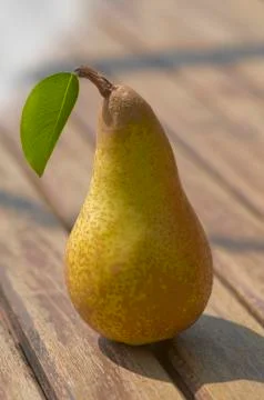 Pear with leaf Stock Photos
