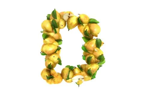 Pear letter D on white background Ilustração Stock