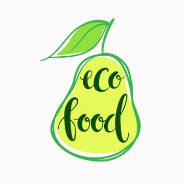 Pear with lettering Stock Illustration