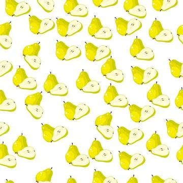 Pear lime and slice Stock Illustration